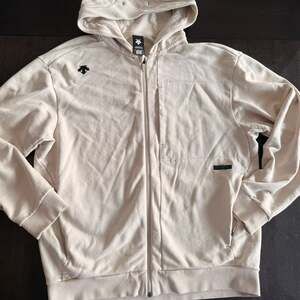 DESCENTE Men's Full Zip Hoodie Jacket tan color size M US or L Japón